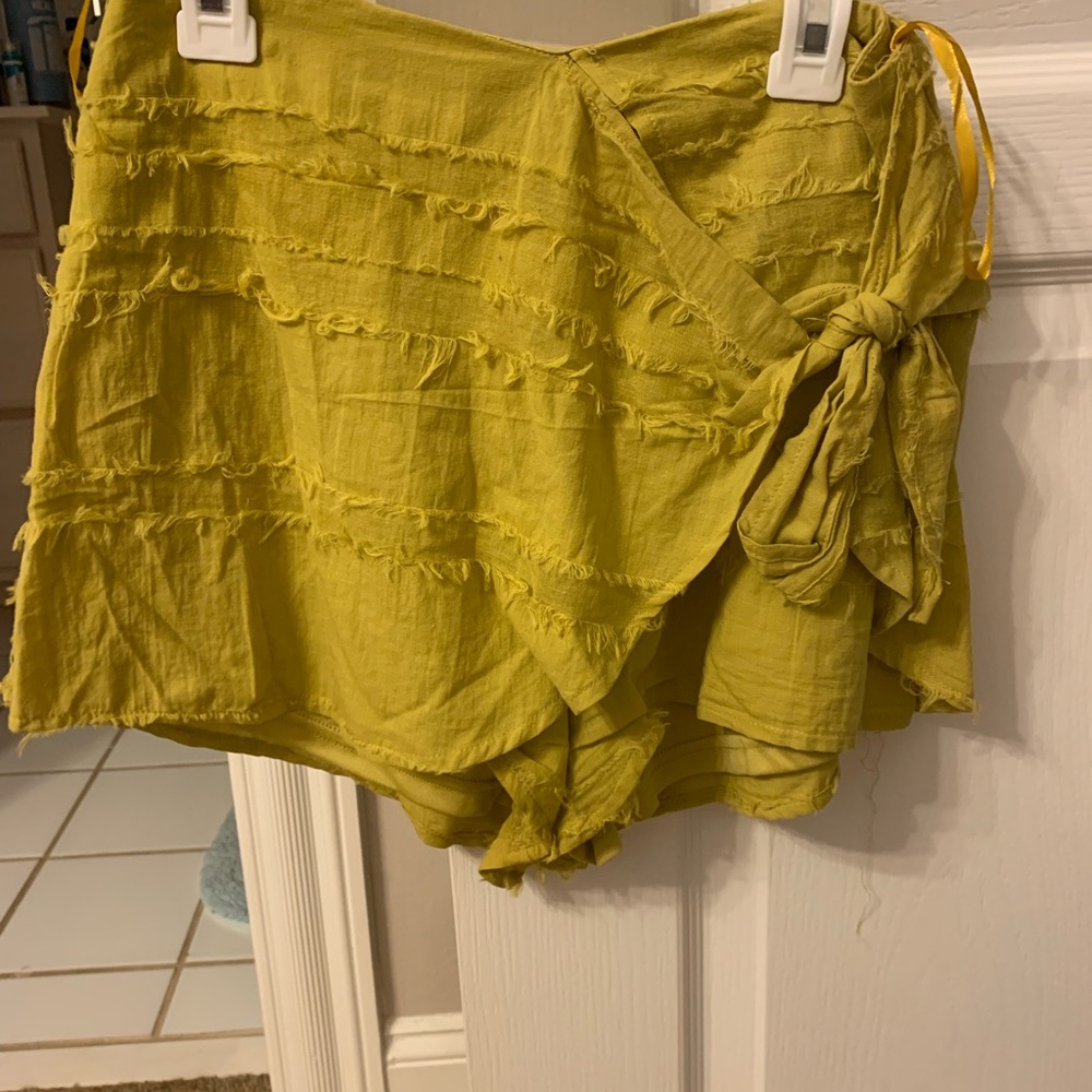 American threads- Mustard yellow shorts/skirt.